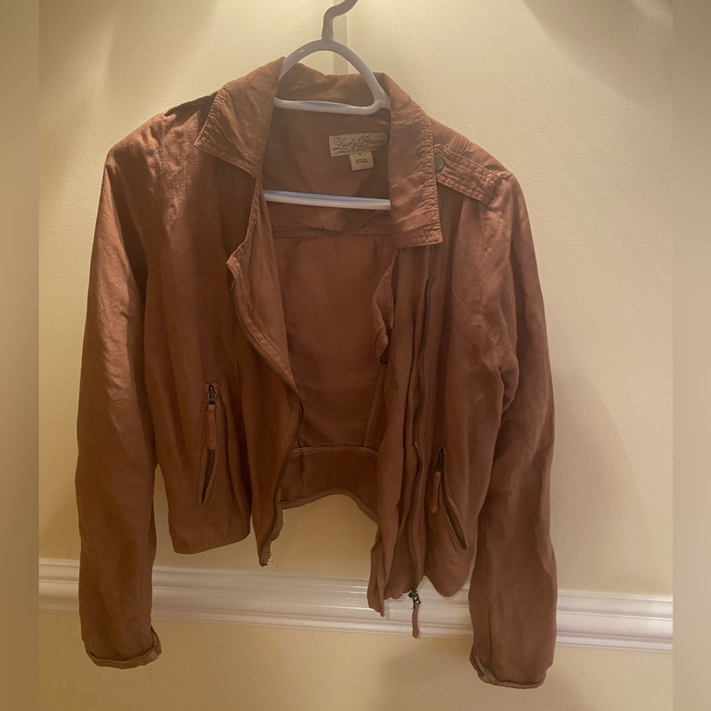 Lucky Brand Linen Moto Jacket